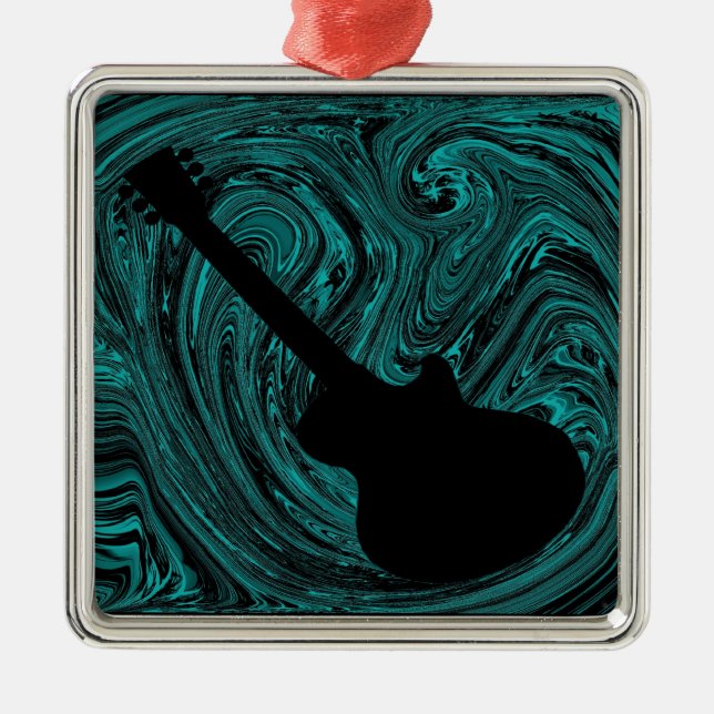 Ornement de guitare Abstrait, Turquoise (Devant)