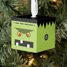 Ornement de Halloween en bois Frankenstein en form