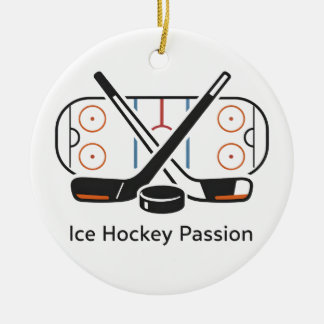 Ornement de hockey sur gazon avec nom blanc