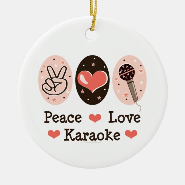 Ornement de karaoke d'amour de paix (Devant)