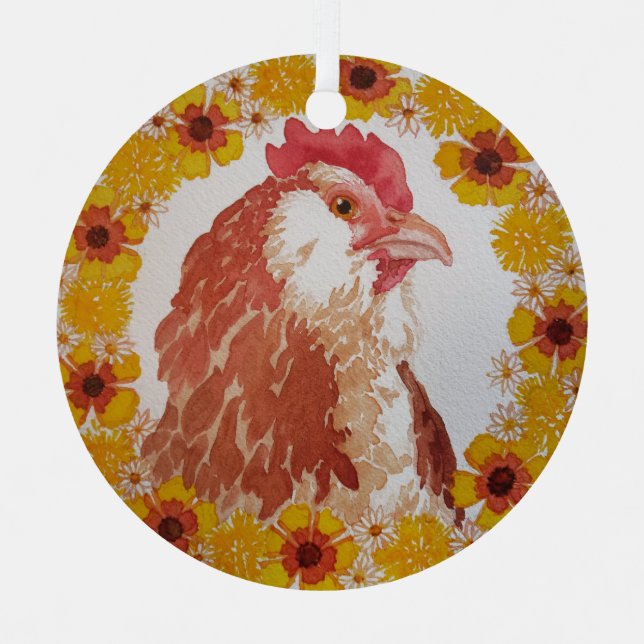 Ornement de la couronne de poulet floral (Recto)