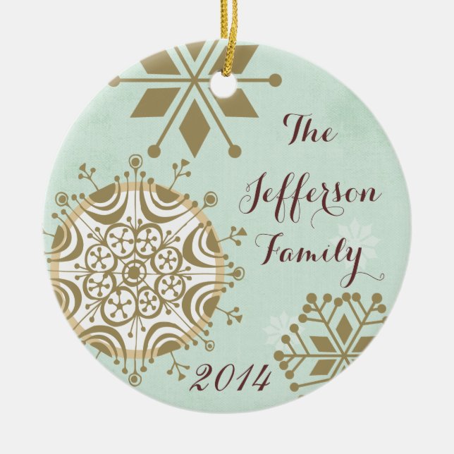 Ornement de la famille de flocon de neige de Noël  (Devant)
