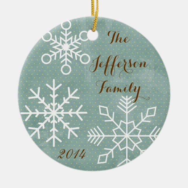 Ornement de la famille de flocon de neige de Noël  (Devant)