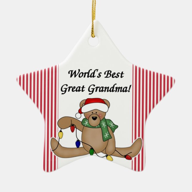 Ornement de la grand-maman du monde d'ours de (Devant)