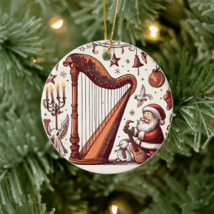 Ornement de la harpe de Père Noël de Noël personna