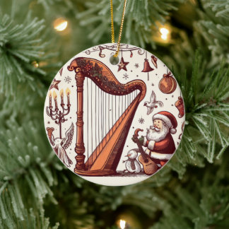Ornement de la harpe de Père Noël de Noël personna