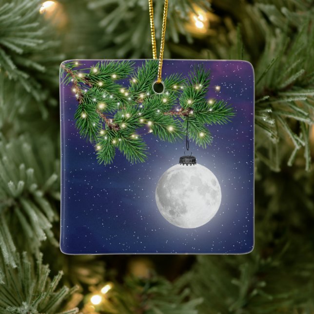 Ornement de la Lune de Noël accroché à la pince à  (Arbre)