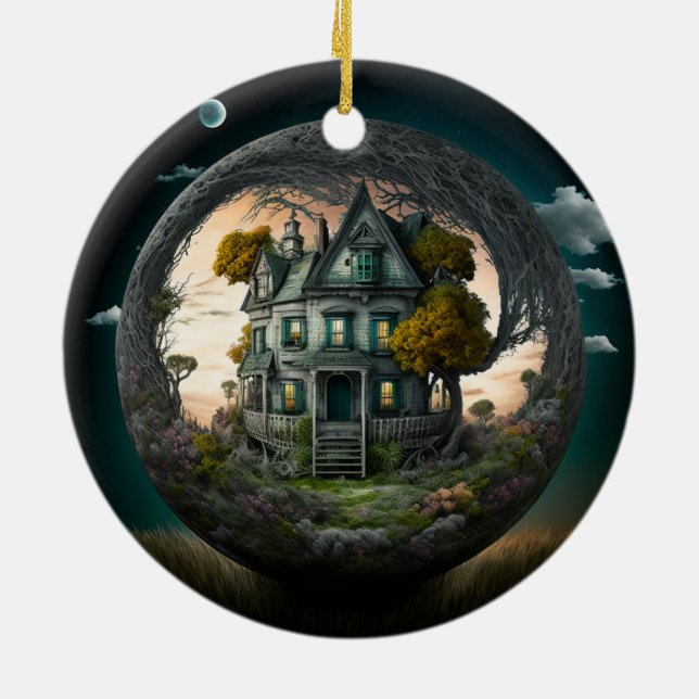 Ornement de la maison hantée d'Halloween déplaisan (Dos)
