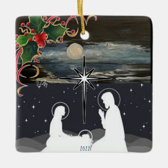 Ornement de la Nativité de la Lune bleue (Devant)