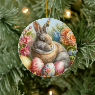 Ornement de lapin de Pâques pour l'arbre de vacanc