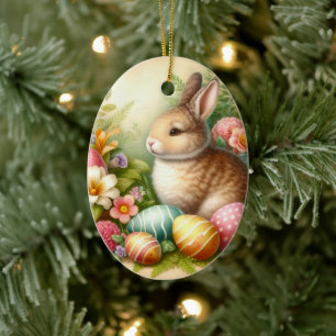 Ornement de lapin de Pâques pour l'arbre de vacanc