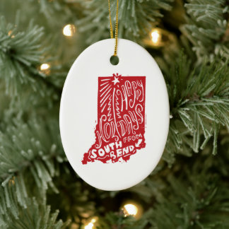 Ornement de l'arbre de Noël de South Bend Indiana