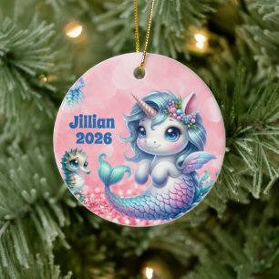 Ornement de licorne avec nom d'enfant personnalisé