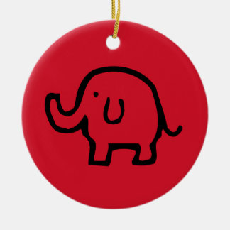 Ornement de l'image de l'éléphant rouge