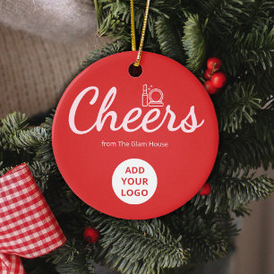 Ornement de logo rouge festif pour les marques de