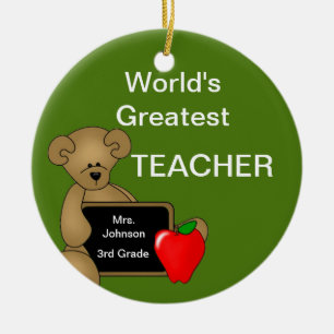 Ornement de l'ours de l'enseignant personnalisé