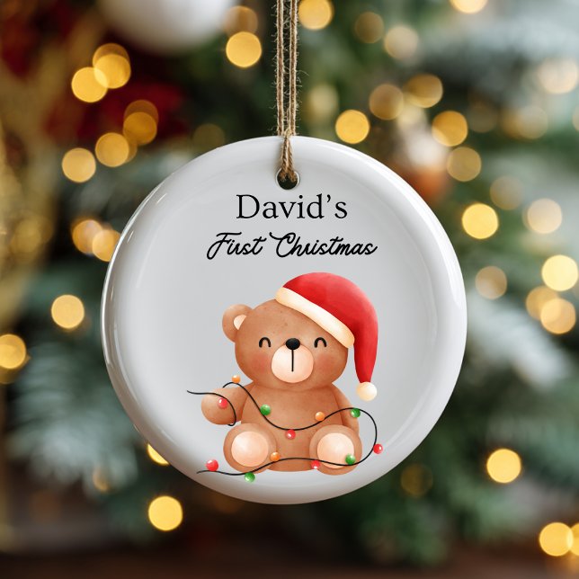 Ornement de l'ours de Noël (Personalized Christmas Baby Bear Ornament )