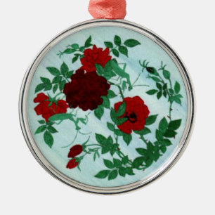 Ornement de Mantis et Roses Rouges