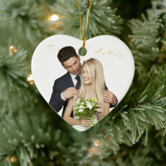 Ornement de mariage en forme de cœur personnalisé