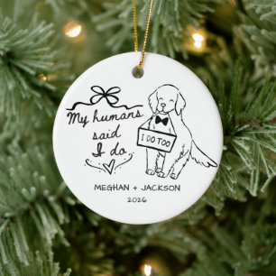 Ornement de mariage Golden Retriever
