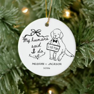 Ornement de mariage Golden Retriever