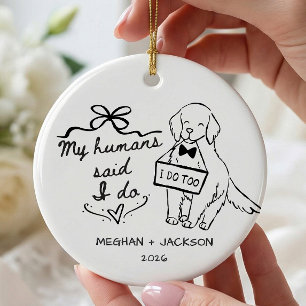 Ornement de mariage Golden Retriever