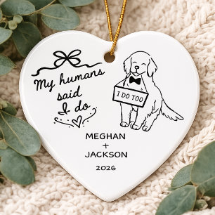 Ornement de mariage Golden Retriever