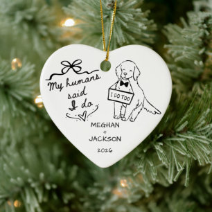 Ornement de mariage Golden Retriever