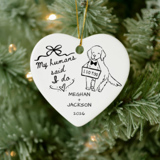 Ornement de mariage Golden Retriever
