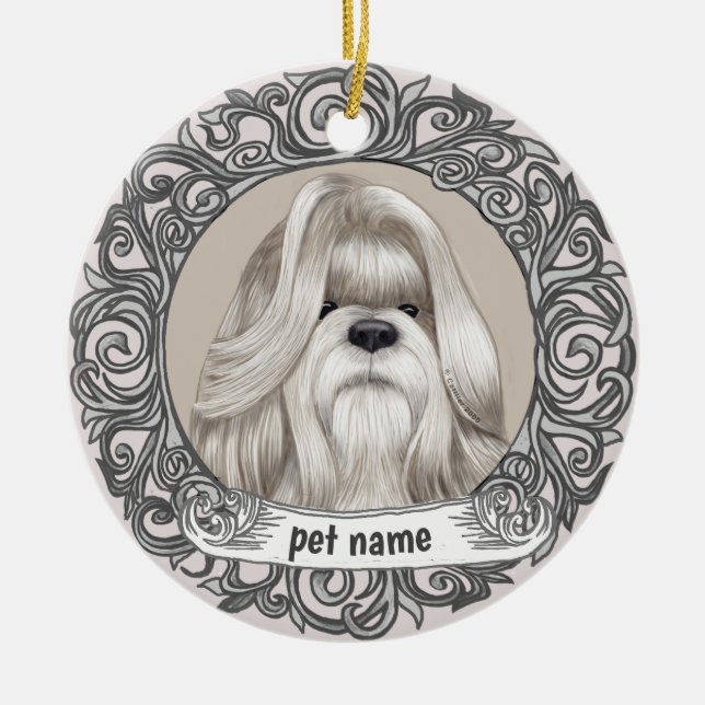 Ornement de mémoire aimant le chien Shih Tzu (Devant)