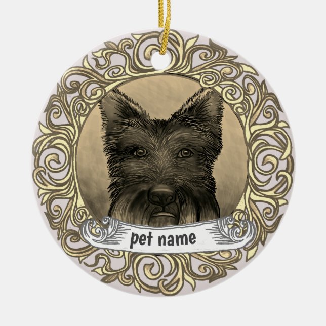 ornement de mémoire aimante de Scotty Dog (Devant)