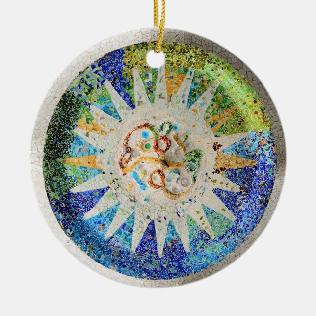 Ornement de mosaïques de Guell de parc (Devant)