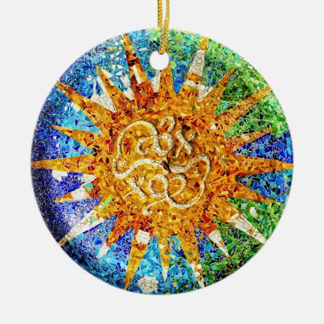 Ornement de mosaïques de Guell de parc (Devant)