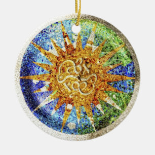 Ornement de mosaïques de Guell de parc