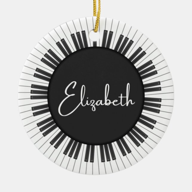 Ornement de musique de piano personnalisable (Devant)