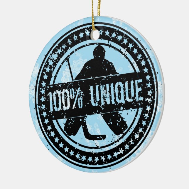 Ornement de Noël 100% de gardien de but de hockey  (Gauche)