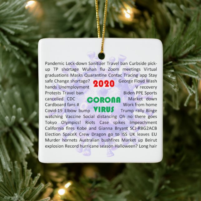 Ornement de Noël 2020 pour Corona Virus (Arbre)