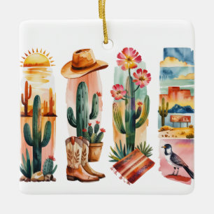 Ornement de Noël à l'aquarelle de l'Arizona – Dese