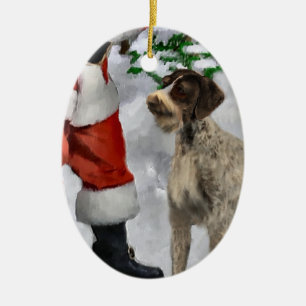 Ornement de Noël À poils durs Pointeur allemand