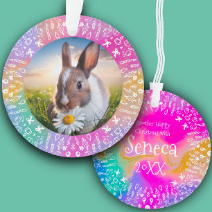 Ornement de Noël arc-en-ciel de lapin DIY