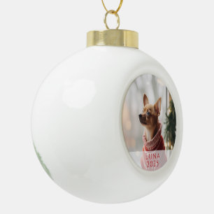 Ornement de Noël avec photo de l'animal de compagn