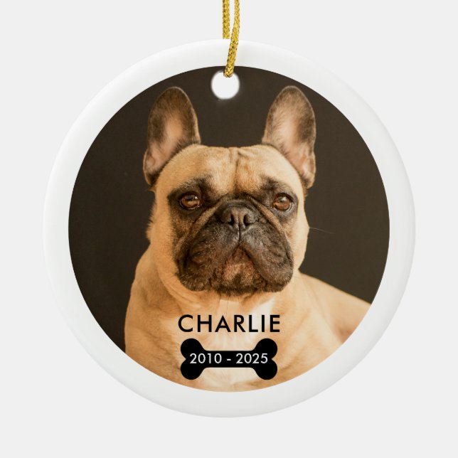 Ornement de Noël avec photo de souvenir d'animal d (Devant)