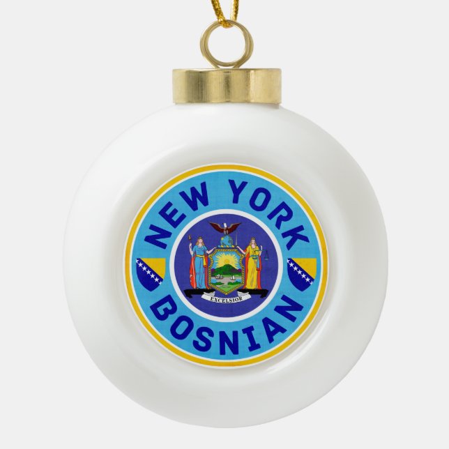 Ornement de Noël bosniaque américain de New York (Devant)