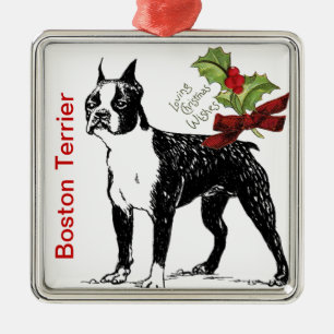 Ornement de Noël Boston Terrier