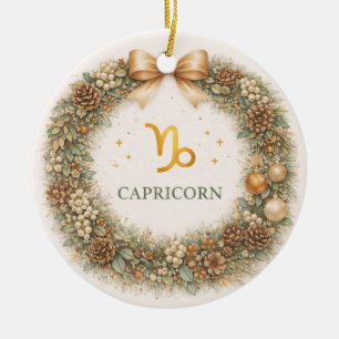 Ornement de Noël Capricorne Zodiaque – Élégant Hiv
