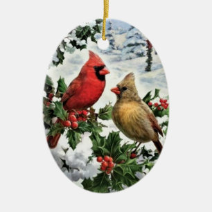 Ornement de Noël - Cardinal Couple