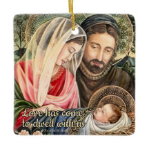 Ornement de Noël catholique de Sainte Famille