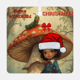 Ornement de Noël Chenille Alice au Pays des Mervei