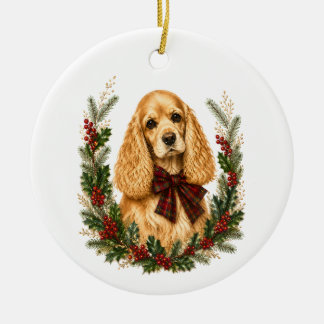 Ornement de Noël Chien de race Cocker Spaniel Buff