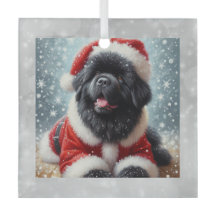 Ornement de Noël chiot Newf Santa